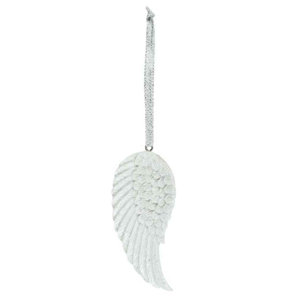 Something Different - Glitter Angel Wing Ornament - Weiß